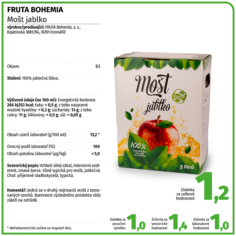 FRUTA BOHEMIA - Mošt jablko