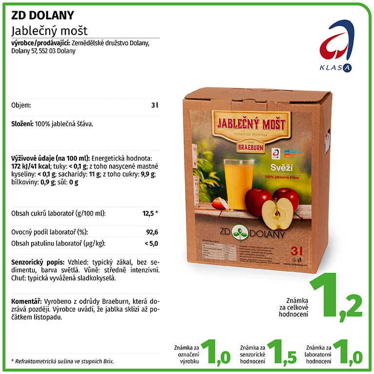 ZD DOLANY - Jablečný mošt