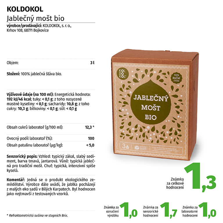 KOLDOKOL - Jablečný mošt bio