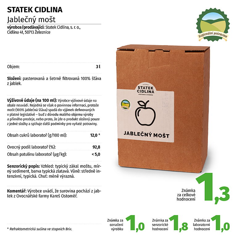 STATEK CIDLINA - Jablečný mošt