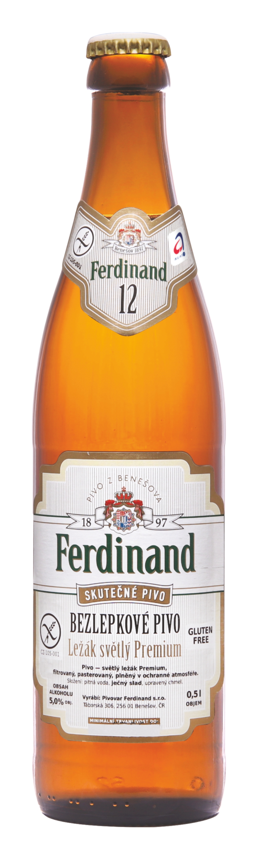 Ferdinand ležák světlý Premium, bezlepkové pivo